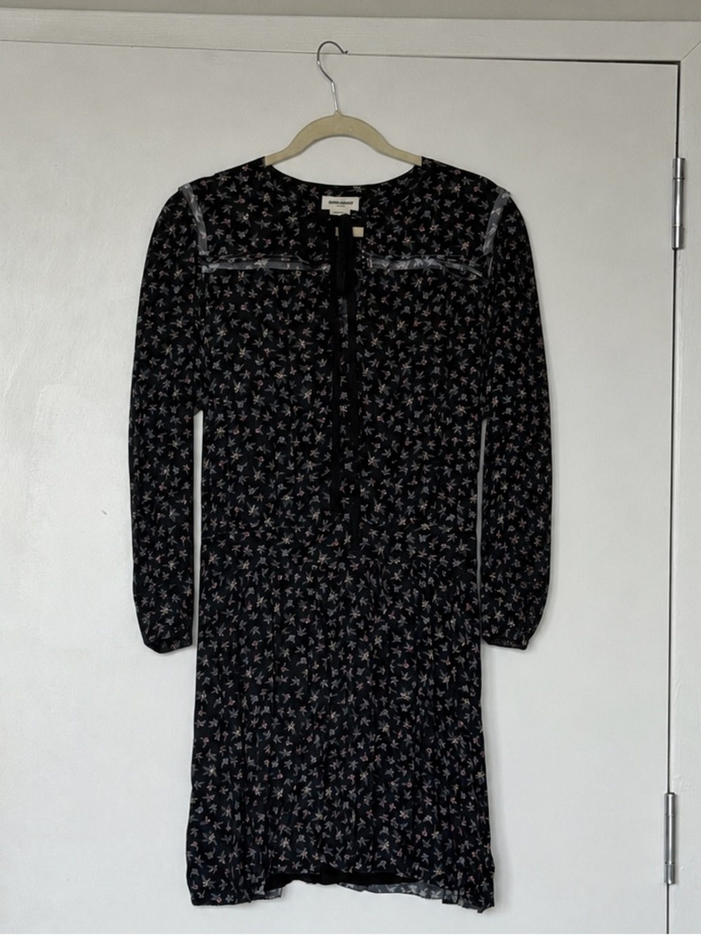 Zadig & Voltaire Black Floral Long-Sleeve Dress